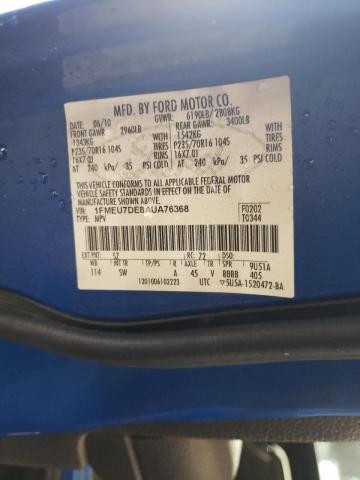 Photo 10 from auction – 2010 FORD EXPLORER X with VIN 1FMEU7DE8AUA76368
