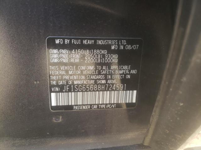 Photo 10 from auction – 2008 SUBARU FORESTER 2 with VIN JF1SG65688H724591