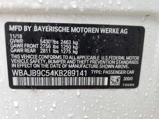 Photo 10 from auction – 2019 BMW M550XI with VIN WBAJB9C54KB289141