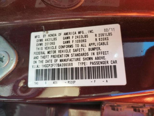 Photo 10 from auction – 2011 HONDA ACCORD EX with VIN 1HGCP2F77BA096569