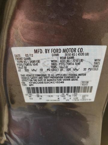 Photo 10 from auction – 2012 FORD ESCAPE LIM with VIN 1FMCU0EG3CKC15349