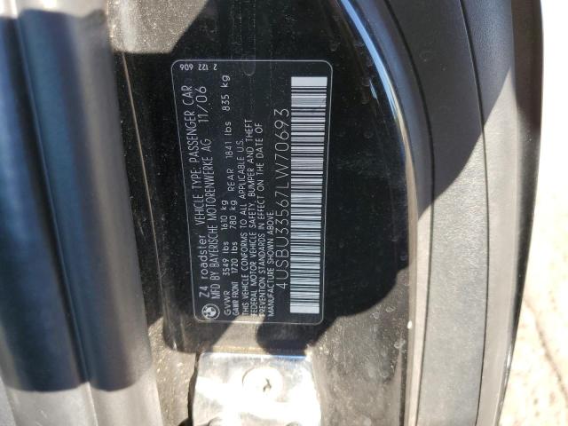 Photo 10 from auction – 2007 BMW Z4 3.0 with VIN 4USBU33567LW70693