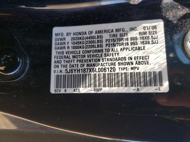 Photo 10 from auction – 2006 HONDA ELEMENT EX with VIN 5J6YH187X6L006120