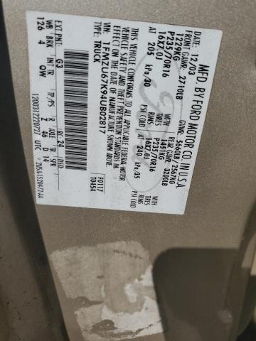 Photo 10 from auction – 2004 FORD EXPLORER S with VIN 1FMZU67K94UB02817