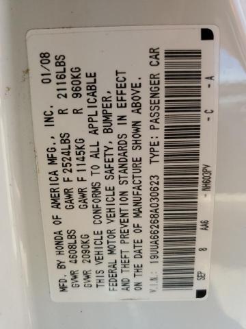 Photo 10 from auction – 2008 ACURA TL with VIN 19UUA66268A030623