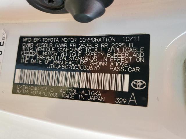 Photo 10 from auction – 2012 TOYOTA SCION TC with VIN JTKJF5C70C3030670