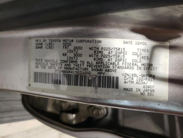 Photo 10 from auction – 2001 TOYOTA 4RUNNER SR with VIN JT3HN86R419051592