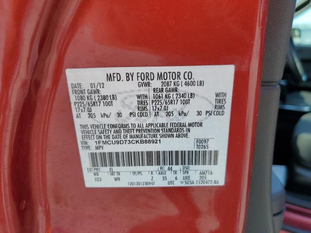 Photo 10 from auction – 2012 FORD ESCAPE XLT with VIN 1FMCU9D73CKB88921