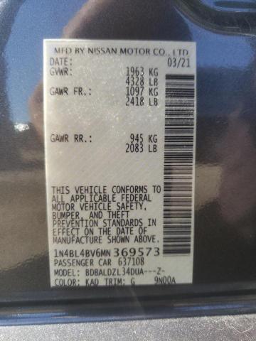 Photo 10 from auction – 2021 NISSAN ALTIMA S with VIN 1N4BL4BV6MN369573