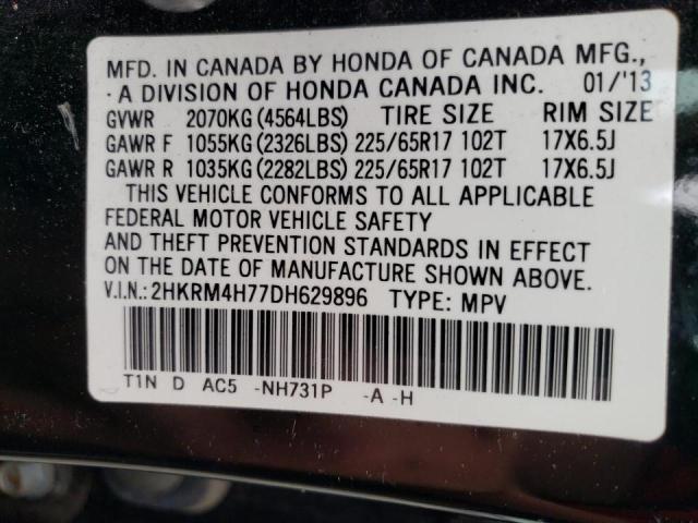 Photo 10 from auction – 2013 HONDA CR-V EXL with VIN 2HKRM4H77DH629896