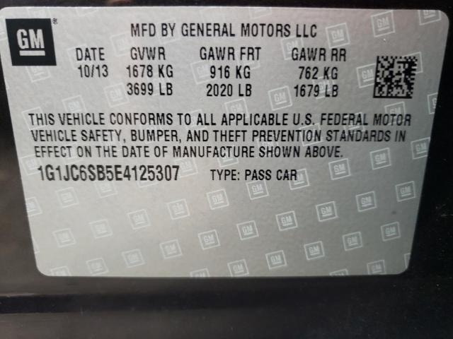 Photo 10 from auction – 2014 CHEVROLET SONIC LT with VIN 1G1JC6SB5E4125307