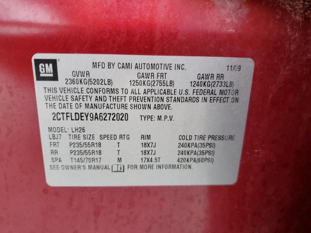 Photo 10 from auction – 2010 GMC TERRAIN SL with VIN 2CTFLDEY9A6272020
