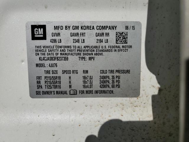 Photo 10 from auction – 2015 BUICK ENCORE with VIN KL4CJASB3FB237359