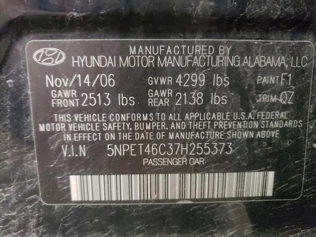 Photo 10 from auction – 2007 HYUNDAI SONATA with VIN 5NPET46C37H255373