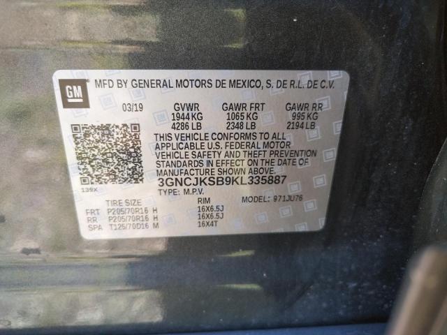 Photo 10 from auction – 2019 CHEVROLET TRAX LS with VIN 3GNCJKSB9KL335887