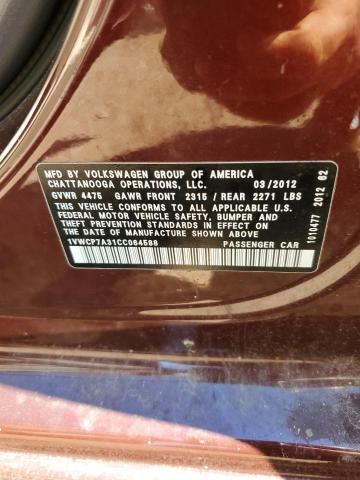 Photo 10 from auction – 2012 VOLKSWAGEN PASSAT SEL with VIN 1VWCP7A31CC064588