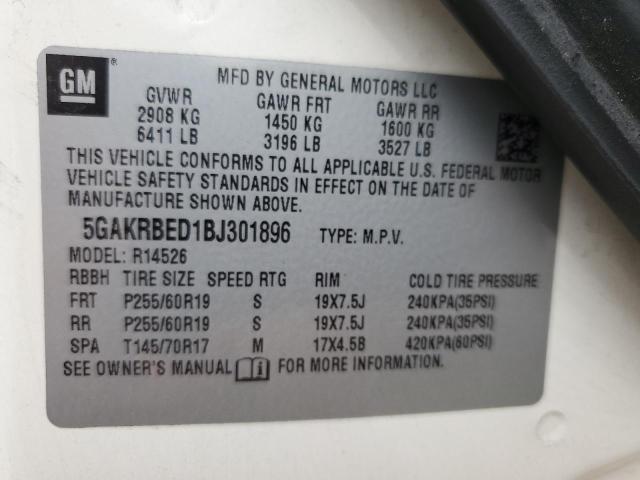 Photo 10 from auction – 2011 BUICK ENCLAVE CX with VIN 5GAKRBED1BJ301896