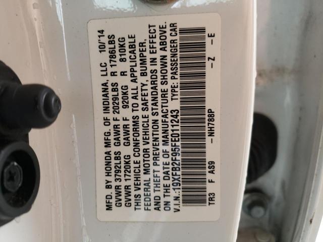 Photo 10 from auction – 2015 HONDA CIVIC EXL with VIN 19XFB2F95FE011243