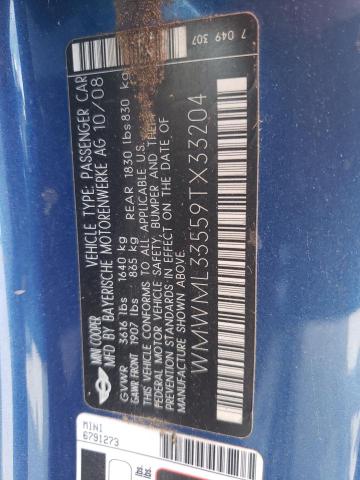 Photo 10 from auction – 2009 MINI COOPER CLU with VIN WMWML33559TX33204