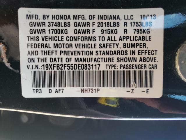 Photo 10 from auction – 2013 HONDA CIVIC LX with VIN 19XFB2F55DE083117