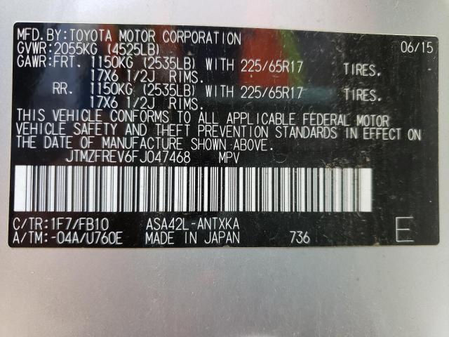 Photo 10 from auction – 2015 TOYOTA RAV4 LE with VIN JTMZFREV6FJ047468