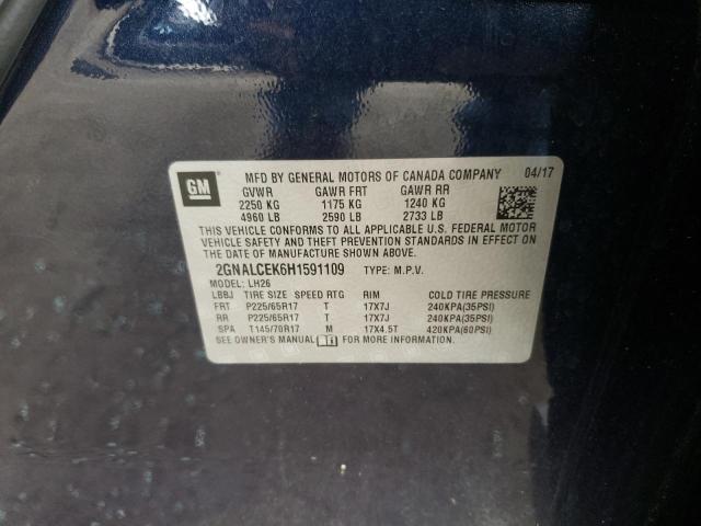 Photo 10 from auction – 2017 CHEVROLET EQUINOX LT with VIN 2GNALCEK6H1591109