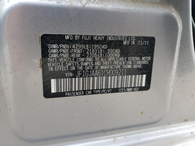Photo 10 from auction – 2012 SUBARU IMPREZA with VIN JF1GJAA61CH009211