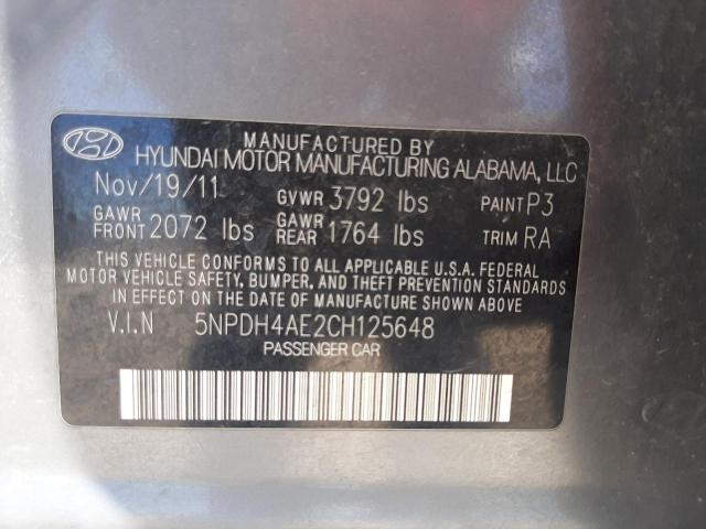 Photo 10 from auction – 2012 HYUNDAI ELANTRA GL with VIN 5NPDH4AE2CH125648