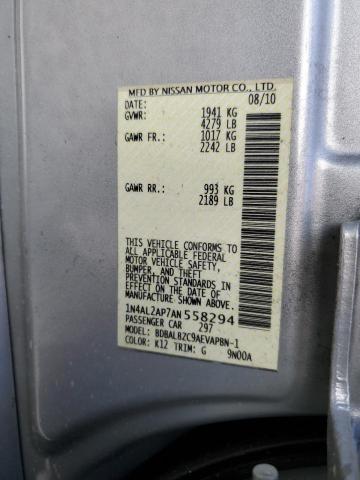 Photo 10 from auction – 2010 NISSAN ALTIMA BAS with VIN 1N4AL2AP7AN558294