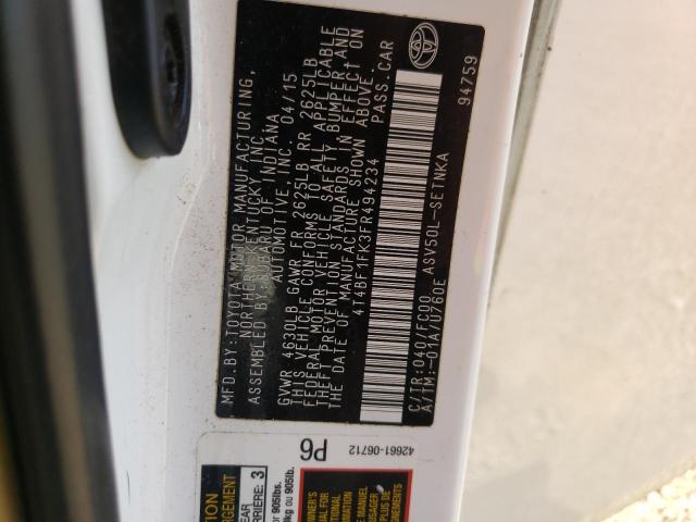 Photo 10 from auction – 2015 TOYOTA CAMRY LE with VIN 4T4BF1FK3FR494234