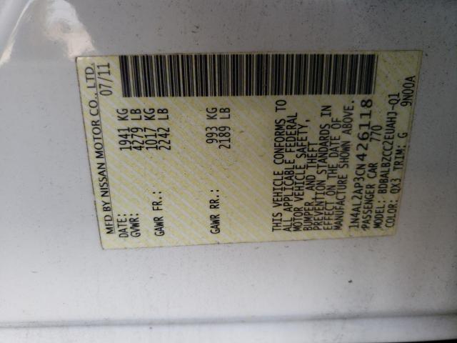 Photo 10 from auction – 2012 NISSAN ALTIMA BAS with VIN 1N4AL2AP3CN426118