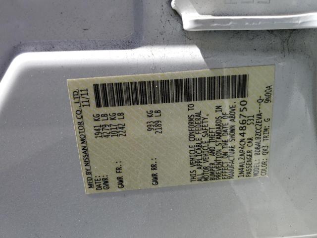 Photo 10 from auction – 2012 NISSAN ALTIMA with VIN 1N4AL2AP4CN486750