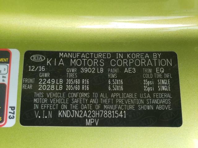 Photo 10 from auction – 2017 KIA SOUL with VIN KNDJN2A23H7881541