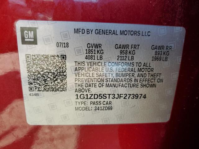Photo 10 from auction – 2018 CHEVROLET MALIBU LT with VIN 1G1ZD5ST3JF273974