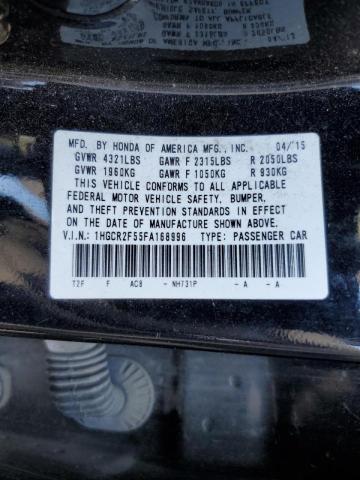 Photo 10 from auction – 2015 HONDA ACCORD SPO with VIN 1HGCR2F55FA168996