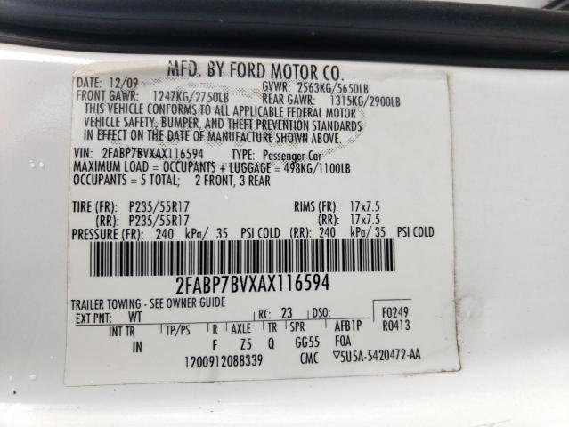 Photo 10 from auction – 2010 FORD CROWN VICT with VIN 2FABP7BVXAX116594