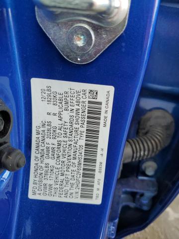 Photo 10 from auction – 2021 HONDA CIVIC LX with VIN 2HGFC2F65MH534705