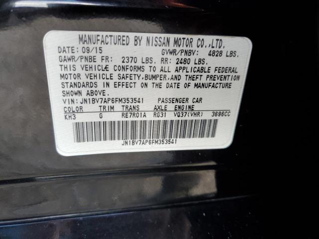 Photo 10 from auction – 2015 INFINITI Q50 BASE with VIN JN1BV7AP6FM353541