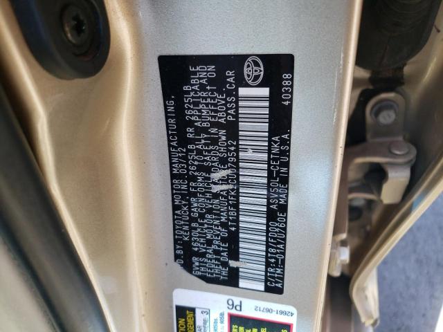 Photo 10 from auction – 2012 TOYOTA CAMRY BASE with VIN 4T1BF1FK2CU079542