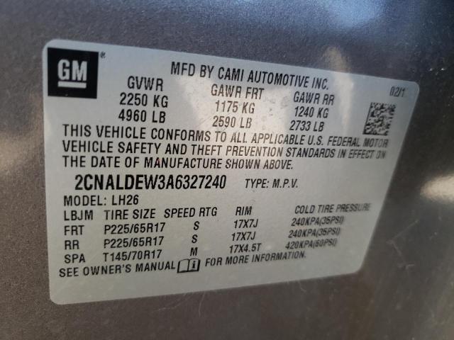 Photo 10 from auction – 2010 CHEVROLET EQUINOX LT with VIN 2CNALDEW3A6327240