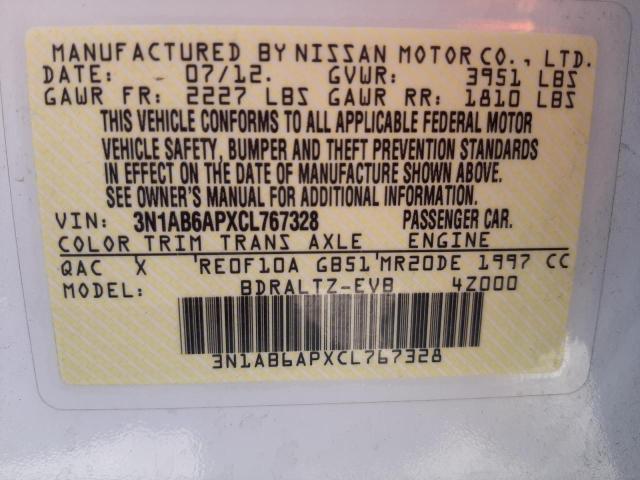 Photo 10 from auction – 2012 NISSAN SENTRA 2.0 with VIN 3N1AB6APXCL767328
