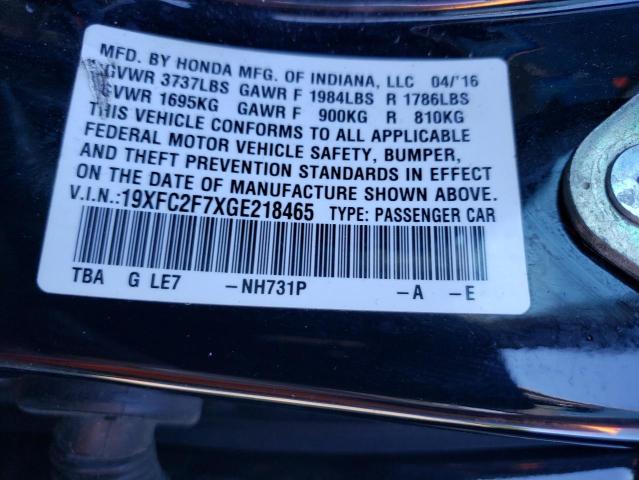 Photo 10 from auction – 2016 HONDA CIVIC EX with VIN 19XFC2F7XGE218465