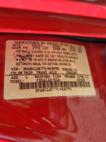 Photo 10 from auction – 2007 NISSAN VERSA S with VIN 3N1BC13E77L423090