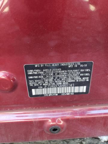 Photo 10 from auction – 2010 SUBARU FORESTER 2 with VIN JF2SH6DC5AH801343