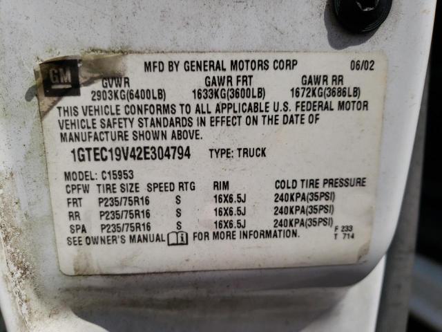Photo 10 from auction – 2002 GMC NEW SIERRA with VIN 1GTEC19V42E304794