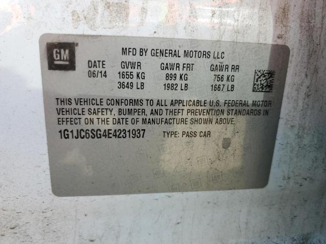 Photo 10 from auction – 2014 CHEVROLET SONIC LT with VIN 1G1JC6SG4E4231937
