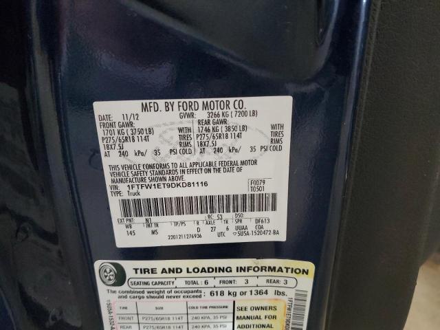 Photo 10 from auction – 2013 FORD F150 SUPER with VIN 1FTFW1ET9DKD81116