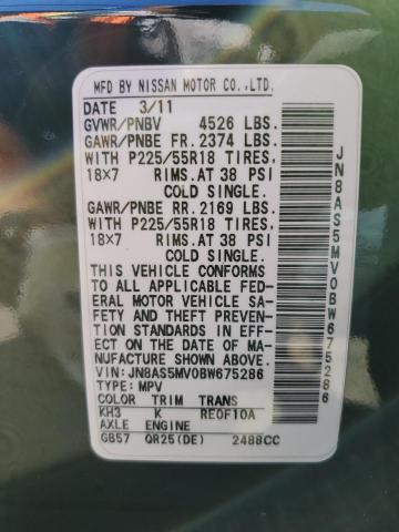 Photo 10 from auction – 2011 NISSAN ROGUE S with VIN JN8AS5MV0BW675286