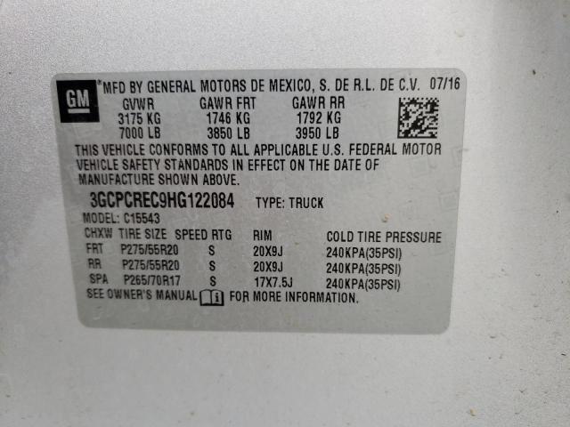 Photo 10 from auction – 2017 CHEVROLET SILVERADO with VIN 3GCPCREC9HG122084