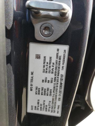 Photo 10 from auction – 2022 TESLA MODEL 3 with VIN 5YJ3E1EB5NF192197